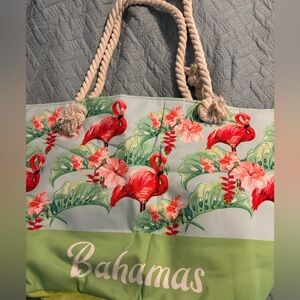Bahamas Pink Flamingos Beach Bag - NWOT